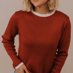 *NWT* RED LAYERING SWEATER